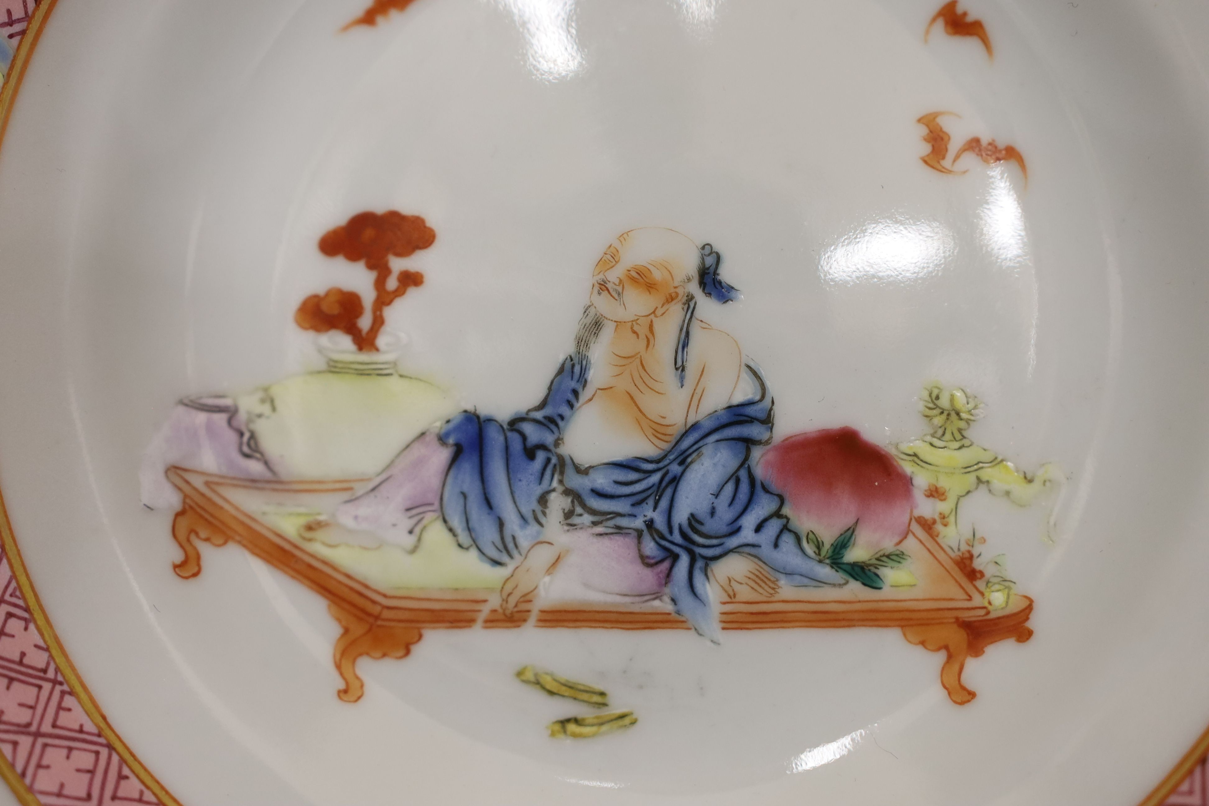 A Chinese famille rose 'Li Bai' saucer dish, early 20th century - 16cm diameter